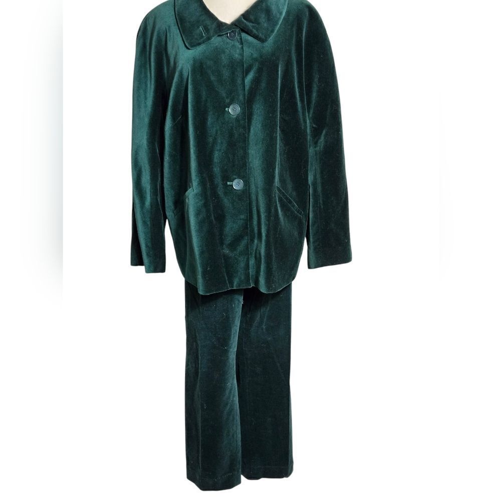 Talbots Green Velvet Blazer and Pants Plus Size See Description